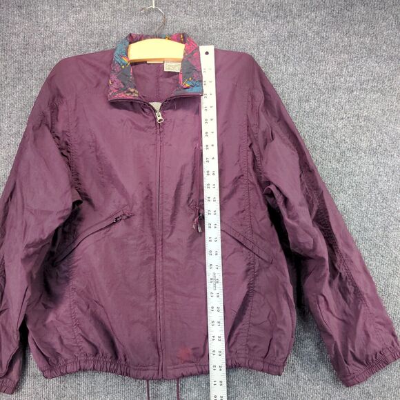 Vintage NIKE Windbreaker Jacket Women's Small Full Zip Floral Collar Purple - Picture 11 of 13